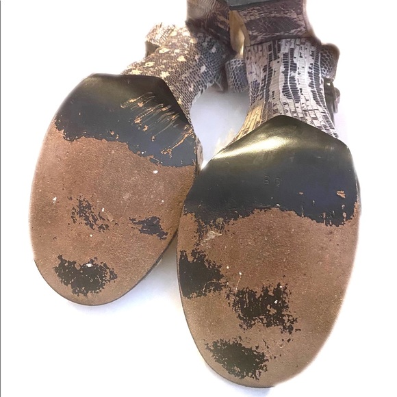 SOLD! 💯 Auth GUCCI Python T-strap Sandals - Picture 10 of 13